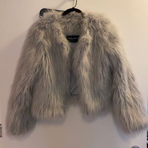 Zara faux fur cropped jacket
